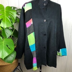 Farley Farley linen top unique colorful button down